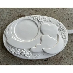 Geburtstafel bemalt  oder als Rohling ca. 15x20cm - Gipsfigur mit Anhänger zum selber bemalen - Türschild Geburtstag