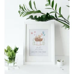 Geburtstafel Bär | Geburtsdaten Poster Babybett | Geburtsposter Babywiege | Geburtsanzeige | Geburtsbild | personalisier