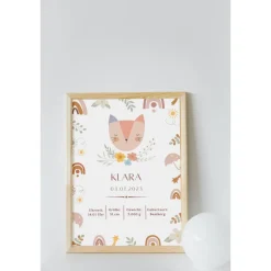 Geburtstafel Katze | Geburtsdaten Poster | Geburtsposter | Geburtsanzeige | Geburtsbild | personalisiertes Geschenk Gebu