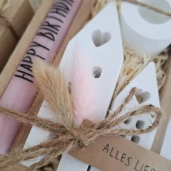 Geburtstag Geburtstagsgeschenk Häuser / Lichthäuser Kerzenhalter rund Stabkerze Kerzenbox Holzbox Mitbringsel