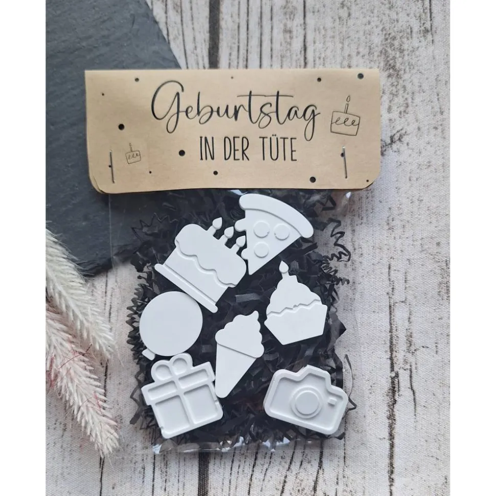 Geburtstag in der Tüte ~ Geschenk-Set ~ Geschenktütchen ~ Mitbringsel zum Geburtstag ~ Streuteile