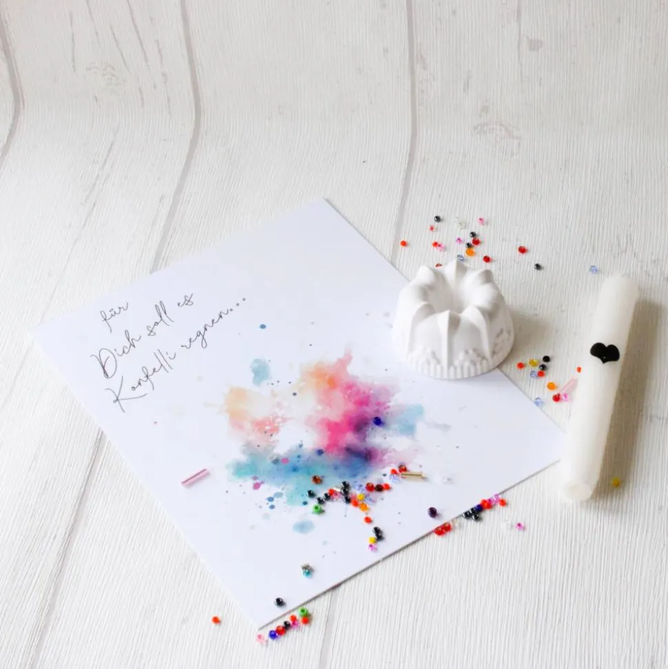 Geburtstag to go – Geschenkset mit Kerze, Mini-Gugelhupf und Karte – handgemachtes Mitbringsel