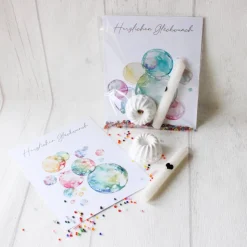 Geburtstag to go – Geschenkset mit Kerze, Mini-Gugelhupf und Karte – handgemachtes Mitbringsel