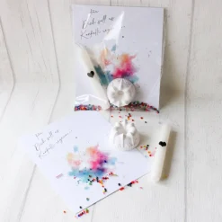 Geburtstag to go – Geschenkset mit Kerze, Mini-Gugelhupf und Karte – handgemachtes Mitbringsel