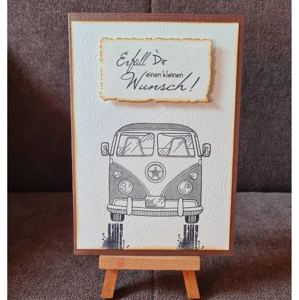Geburtstagkarte " Erfüll dir einen kleinen Wunsch " Auto