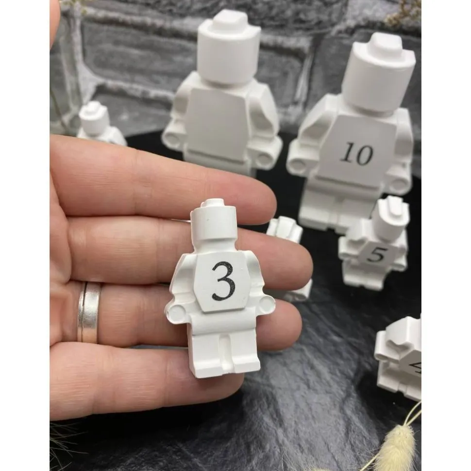 Geburtstags-Dekomännchen | Klemmbausteine | Figur | Kindergeburtstag | personalisiert mit Zahlen | Tischdeko