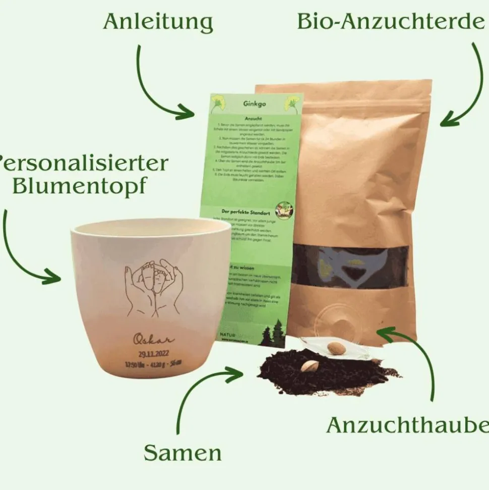 Geburtstagsgeschenk - Blumentopf graviert - 1 Jahr Koala