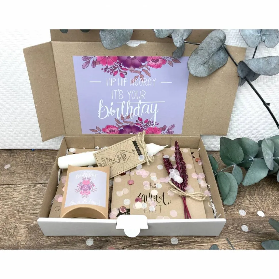 Geburtstagsgeschenk für Frauen mit Trockenblumen personalisiert, Geschenk für Schwester und Freundin