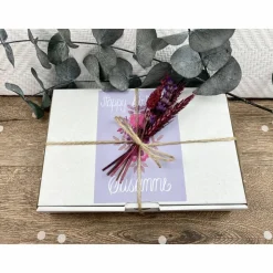 Geburtstagsgeschenk für Frauen mit Trockenblumen personalisiert, Geschenk für Schwester und Freundin