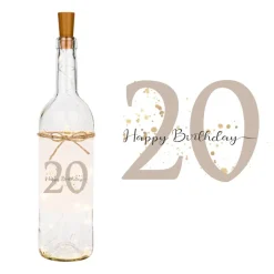 Geburtstagsgeschenk, Personalisiertes Flaschenlicht mit Zahl zum Geburtstag, Happy Birthday Geschenk