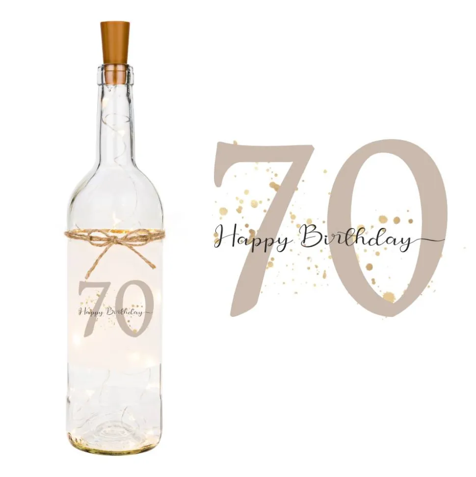 Geburtstagsgeschenk, Personalisiertes Flaschenlicht mit Zahl zum Geburtstag, Happy Birthday Geschenk