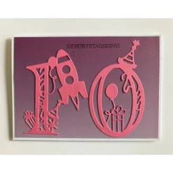 Geburtstagskarte 10. 12. 13. Geburtstag Glückwunschkarte Kinder Handarbeit