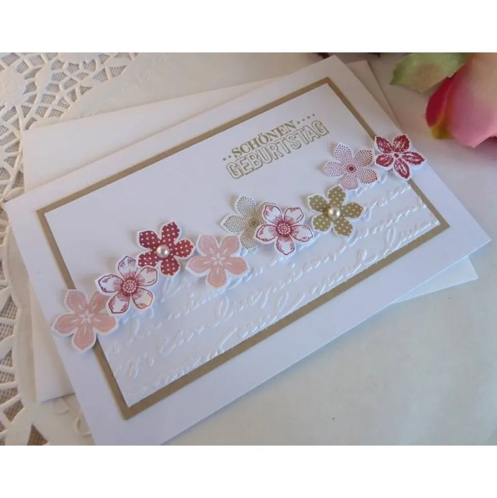 Geburtstagskarte / blütenreiche Glückwunschkarte