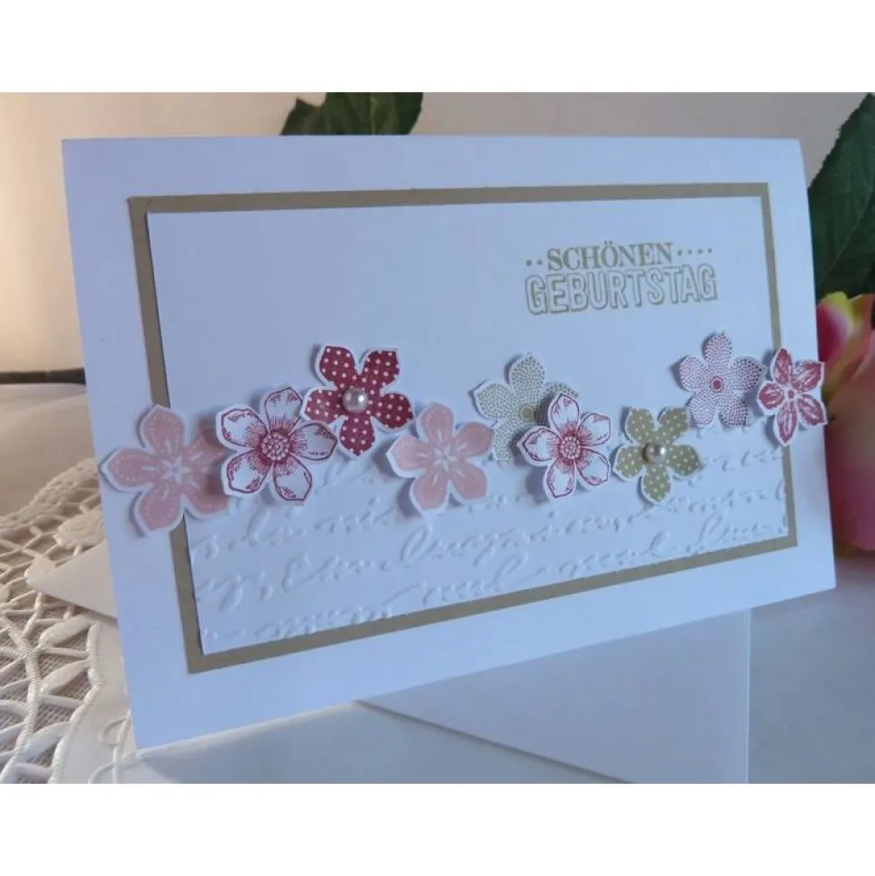 Geburtstagskarte / blütenreiche Glückwunschkarte