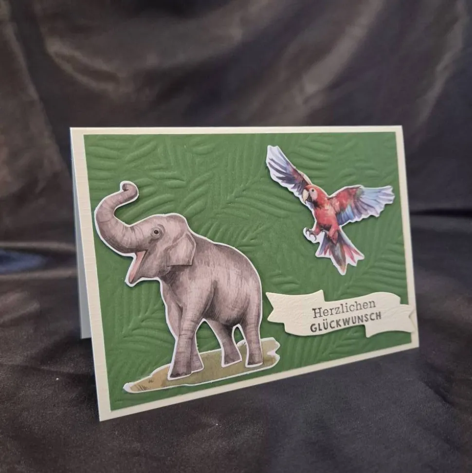 Geburtstagskarte / Elefantmotiv / Herzlichen Glückwunsch / Besondere Anlässe / Einzigartige Geburtstagskarte / Elefanten