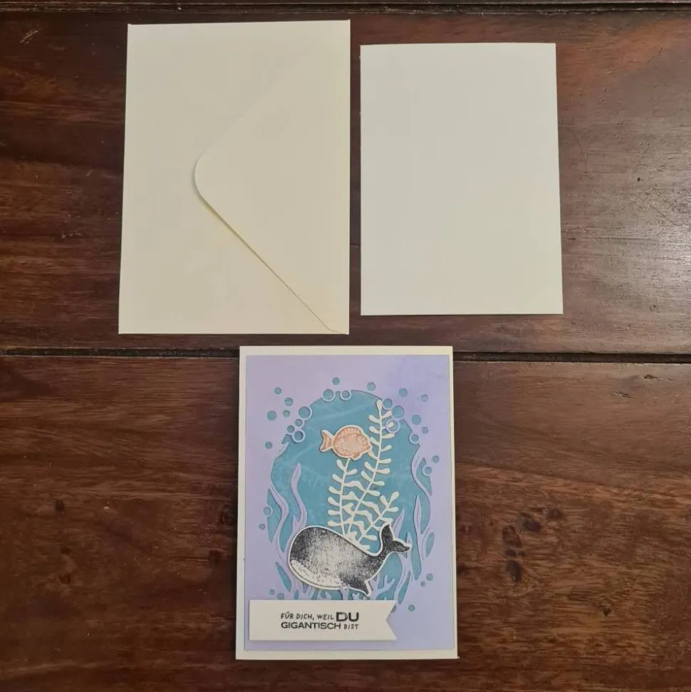 Geburtstagskarte - Für dich , weil du gigantisch bist - Wal - Fische