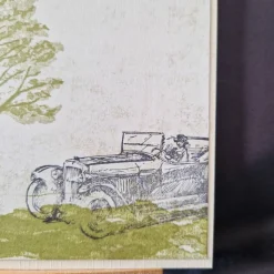 Geburtstagskarte - Geschenk zum Geburtstag - Geburtstagskarte mit Auto - Karte mit Bäume - Geschenk - Schwarz Grün Beige