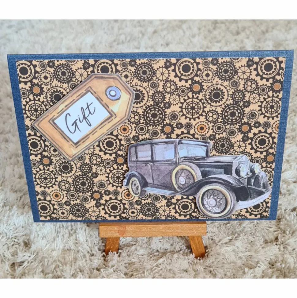 Geburtstagskarte " Geschenk " Auto , VintageLook