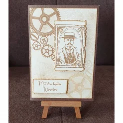 Geburtstagskarte " Mit den besten Wünschen " VintageLook