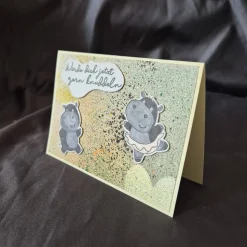 Geburtstagskarte / Nilpferdmotiv / Sprüchekarte / Knuddeln Spruch / Handgefertigte Karte / Geburtstag / Geschenk