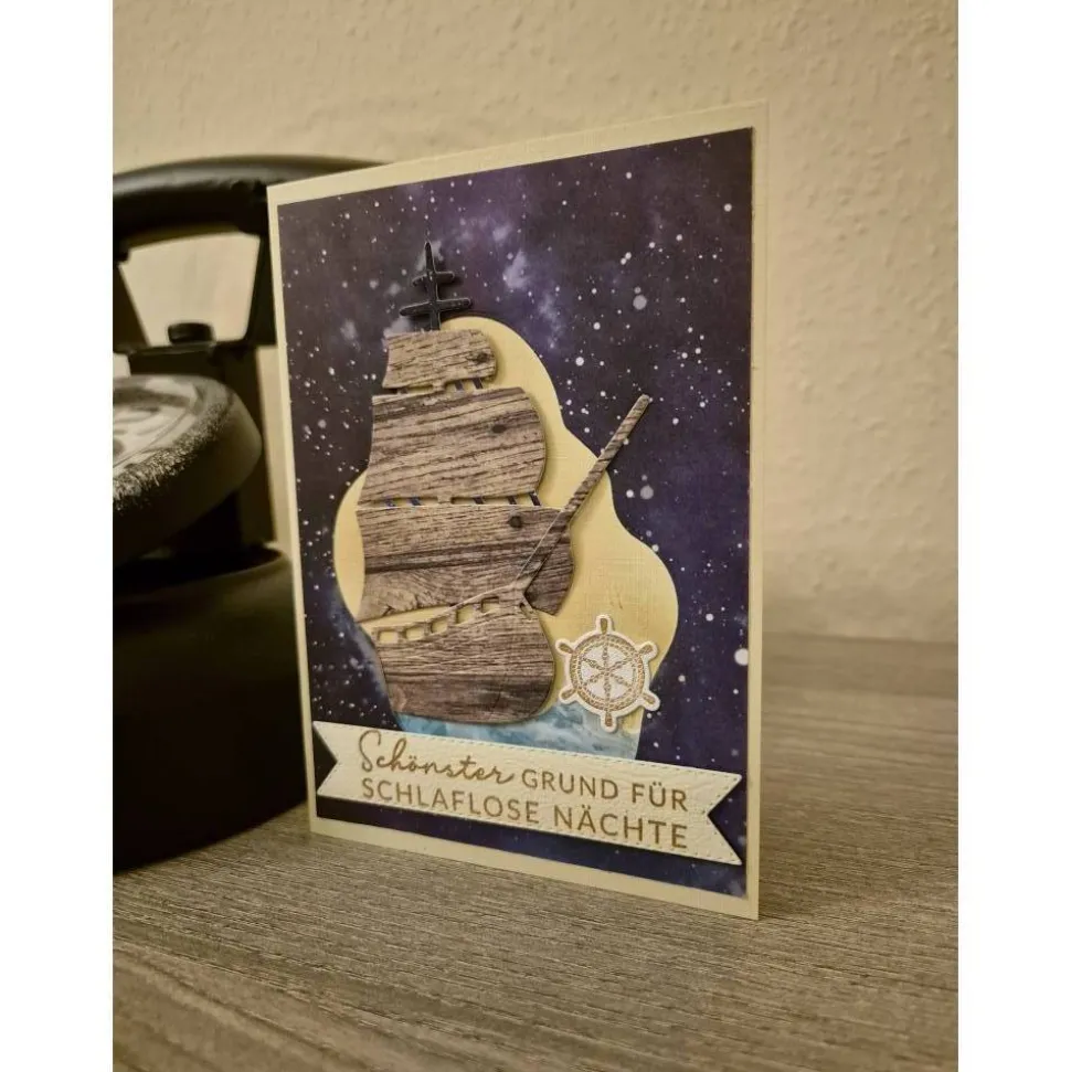 Geburtstagskarte / Schiff / Sternenhimmel / Sternenkarte Schiff / Karte Sterne Meer / Sternenhimmel Boot