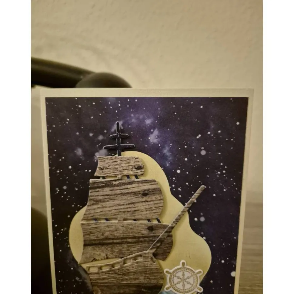 Geburtstagskarte / Schiff / Sternenhimmel / Sternenkarte Schiff / Karte Sterne Meer / Sternenhimmel Boot