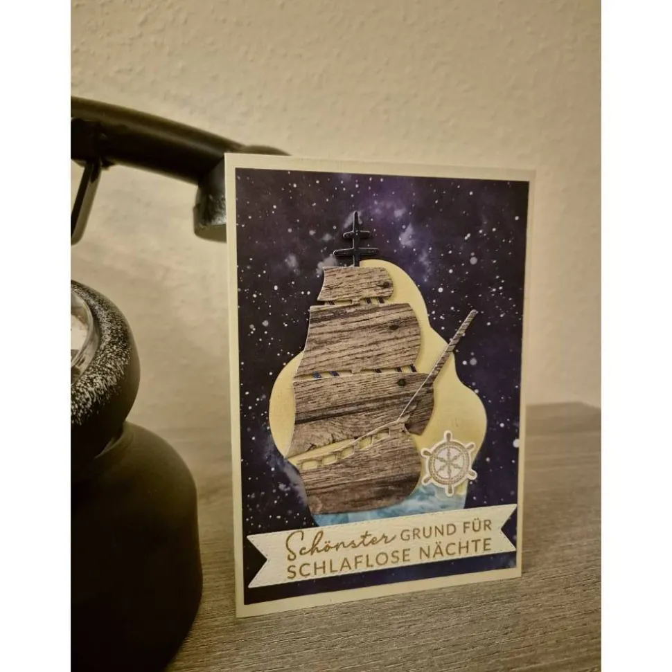 Geburtstagskarte / Schiff / Sternenhimmel / Sternenkarte Schiff / Karte Sterne Meer / Sternenhimmel Boot