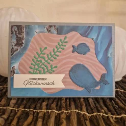 Geburtstagskarte / Wal / Unterwassermotiv / Meeresmotiv / maritime Geburtstagskarte / Meereslandschaft / Wassertiere