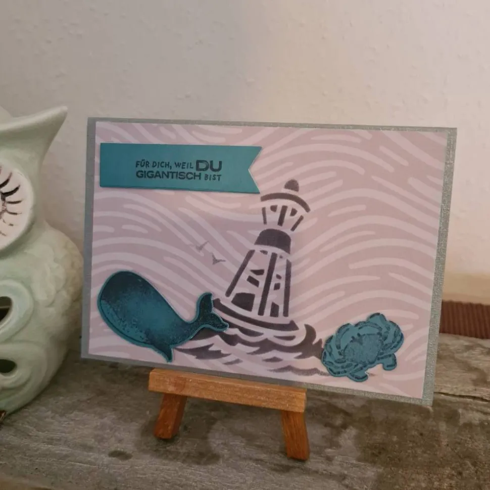 Geburtstagskarte - Wasser - Boje - Wal - Krabbe