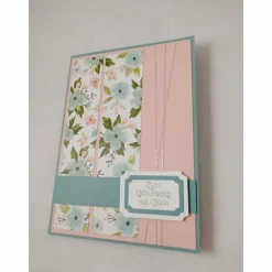 Geburtstagskarte "Blumen" in rosé und blau