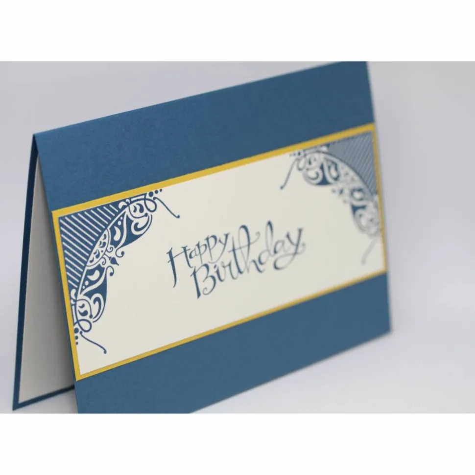 Geburtstagskarte Clean and Simple in Blau, Vanille und Gelb