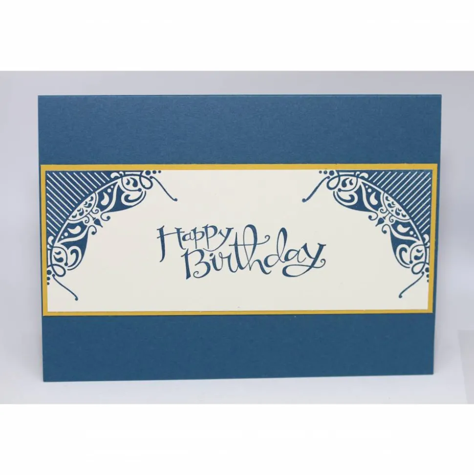 Geburtstagskarte Clean and Simple in Blau, Vanille und Gelb