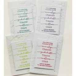 Geburtstagskarte 3D mit geprägtem Blumen Aufleger