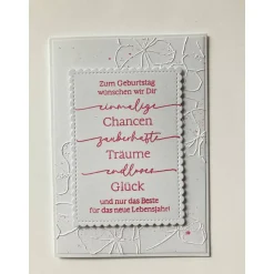 Geburtstagskarte 3D mit geprägtem Blumen Aufleger