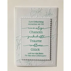 Geburtstagskarte 3D mit geprägtem Blumen Aufleger
