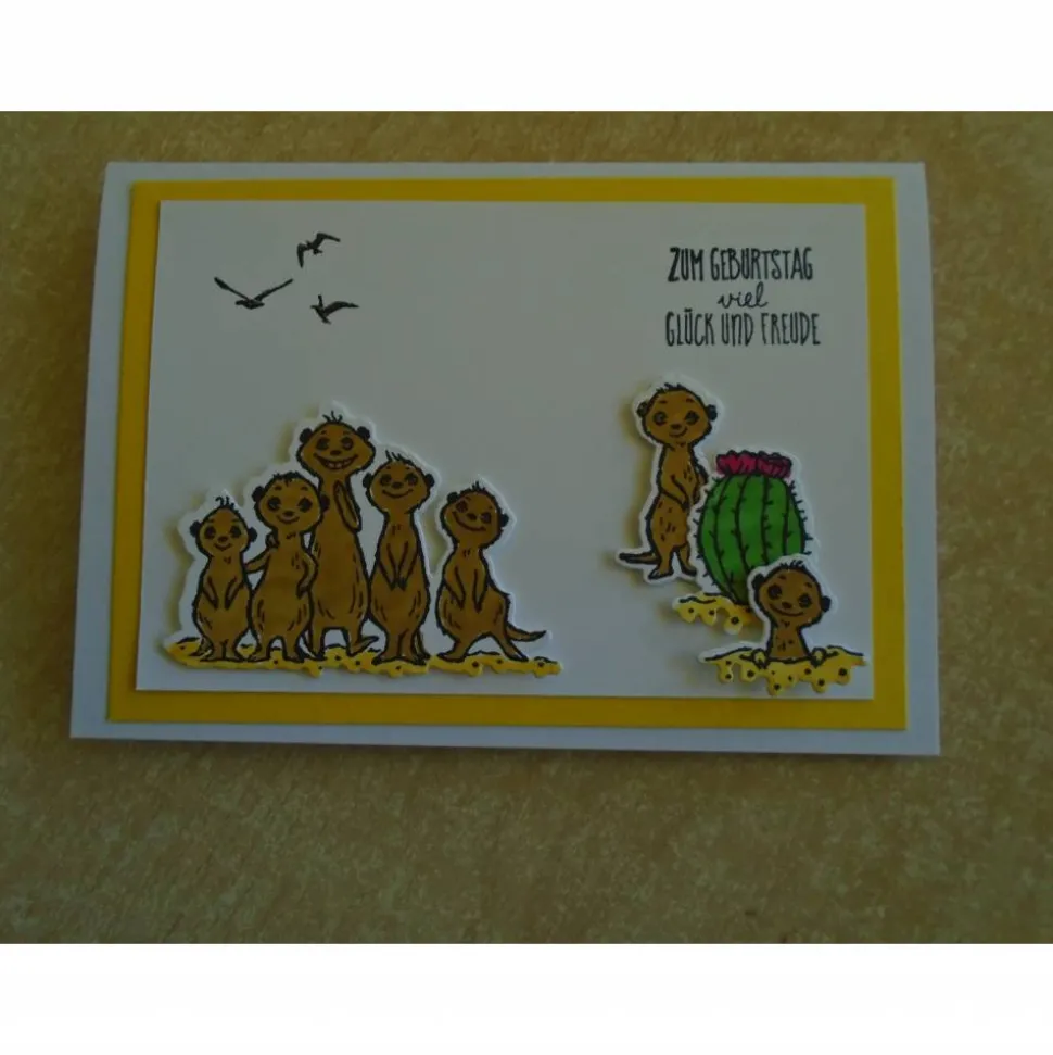 Geburtstagskarte Erdmännchen Glückwunschkarte zum Geburtstag Grußkarte Karte Erdmännchen