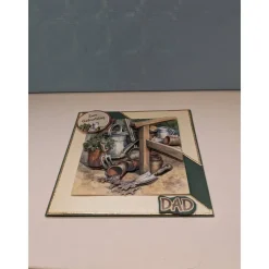 Geburtstagskarte für den Vater in grün mit Gartenutensilien