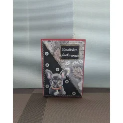 Geburtstagskarte für ein Frau mit einer kleinen Bulldogge