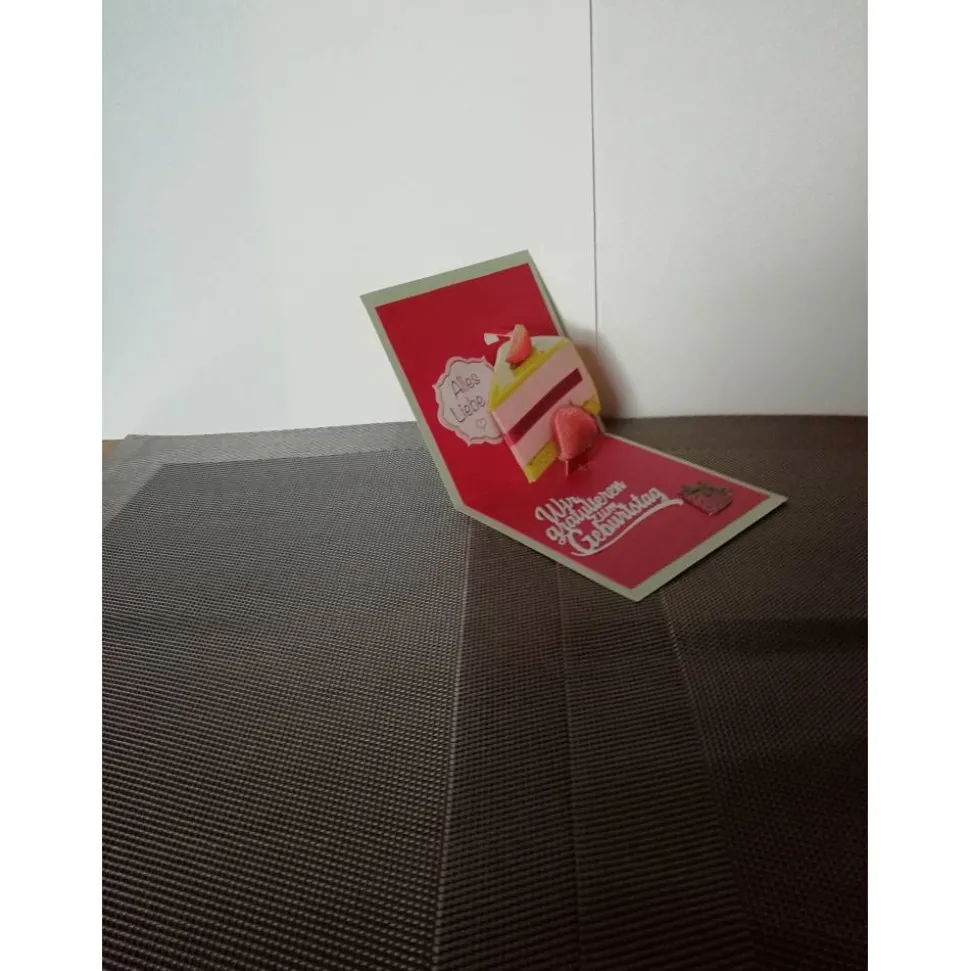 Geburtstagskarte für eine Frau, Geburtstagstorte, mint, rot