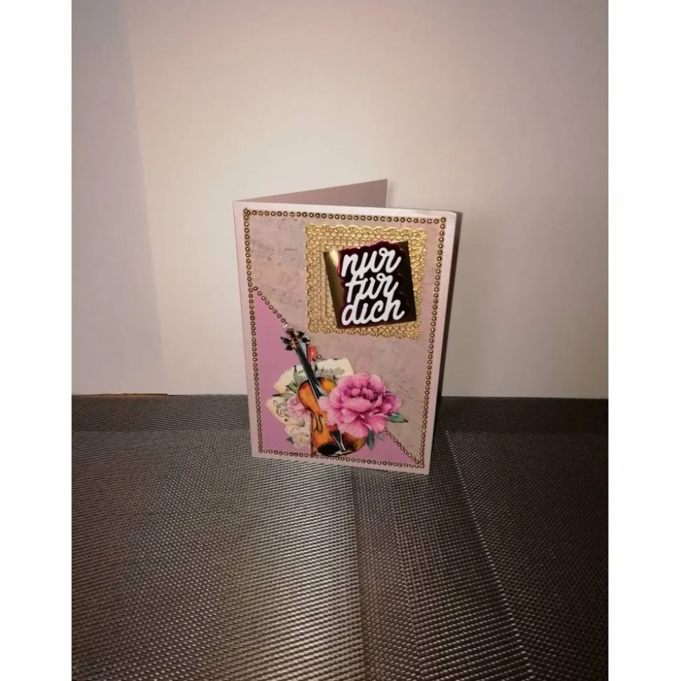 Geburtstagskarte für eine Frau oder einen Mann, vintage, Geige, Musikinstrument