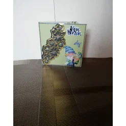 Geburtstagskarte für eine Frau verspielt mit einem kleinen Wichtel