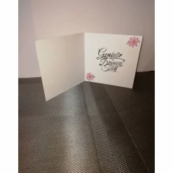 Geburtstagskarte für eine Frau verspielt in weiss + rosa