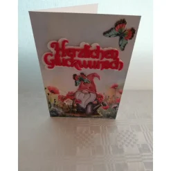 Geburtstagskarte für eine Frau mit einem kleinen Wichtel