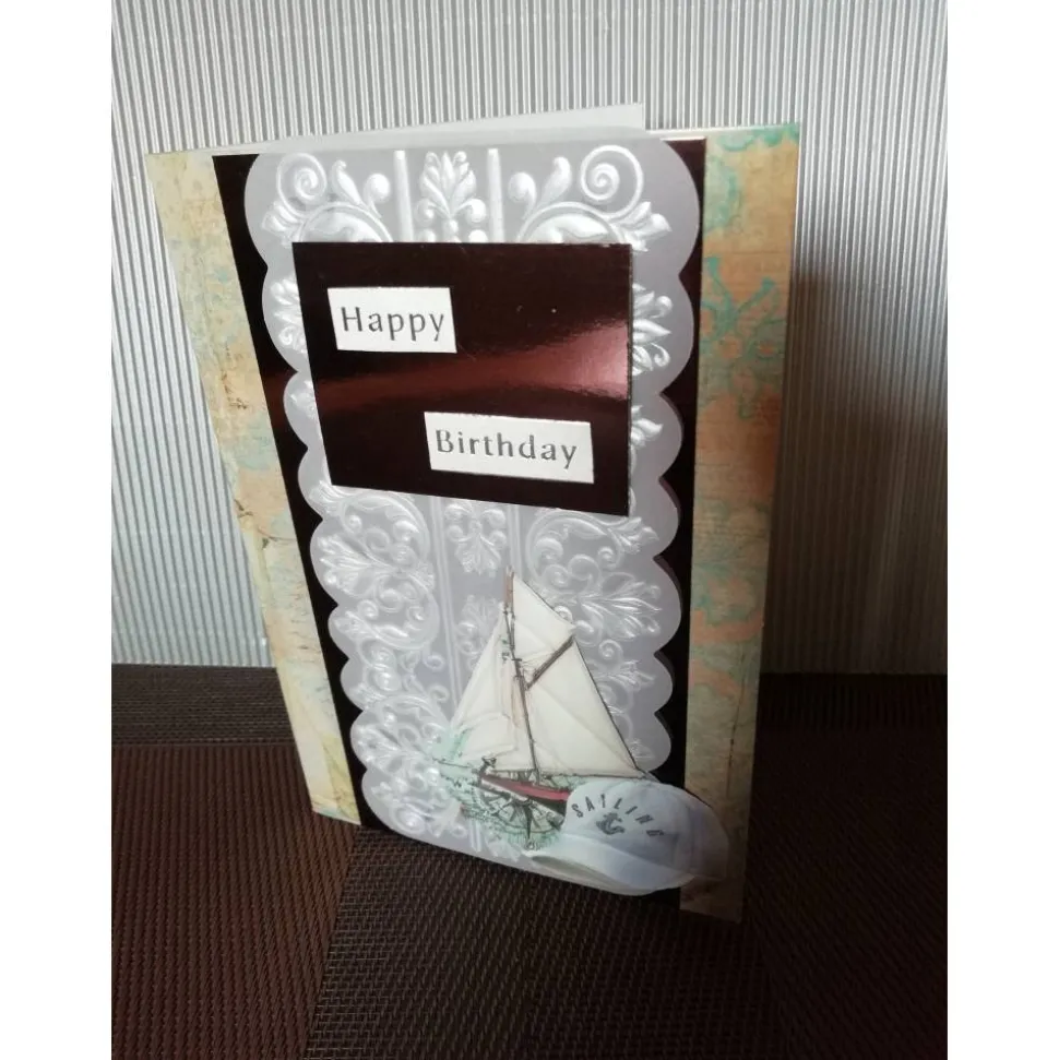 Geburtstagskarte für einen Mann mit einem Segelschiff