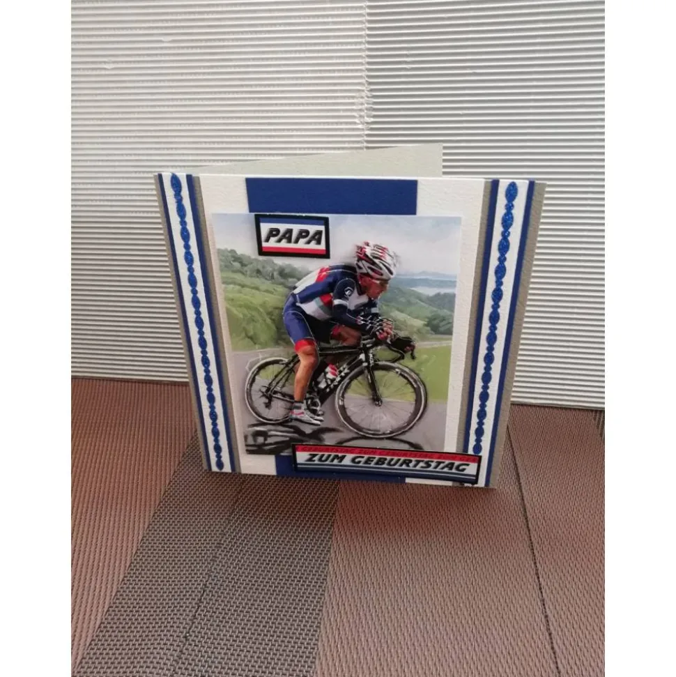 Geburtstagskarte für einen Mann oder einen Vater mit einem Rennradfahrer
