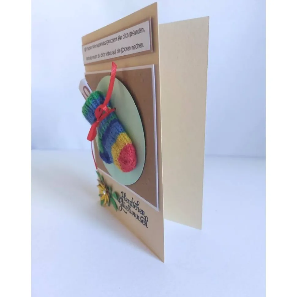 Geburtstagskarte, Geldgeschenk, Geldgeschenkkarte, Söckchenkarte, Geldsockenkarte