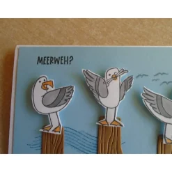 Geburtstagskarte Glückwunschkarte Seemöwen Maritim Geburtstag  Grußkarte