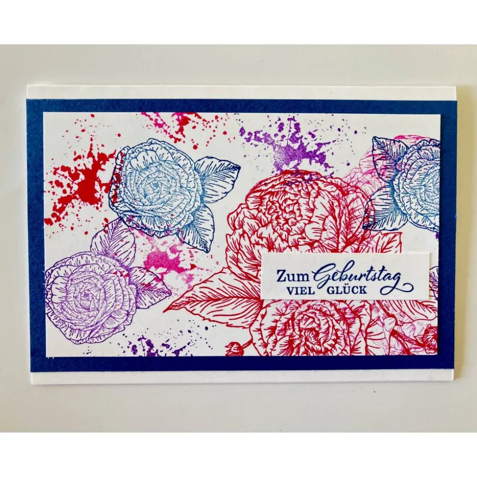 Geburtstagskarte Glückwunschkarte Blumen Handarbeit 3D