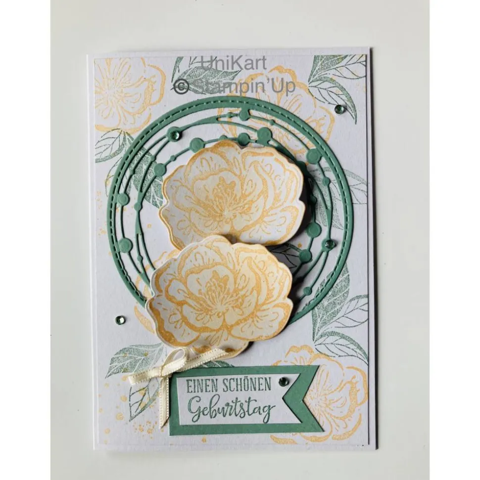 Geburtstagskarte Glückwunschkarte Blumen Handarbeit 3D