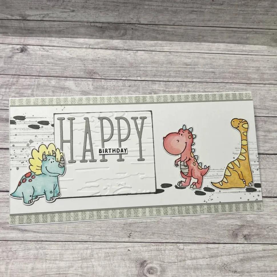 Geburtstagskarte „Happy Birthday“ Dinos Glückwunschkarte Grußkarte Kinder Handmade Stampin‘ Up!
